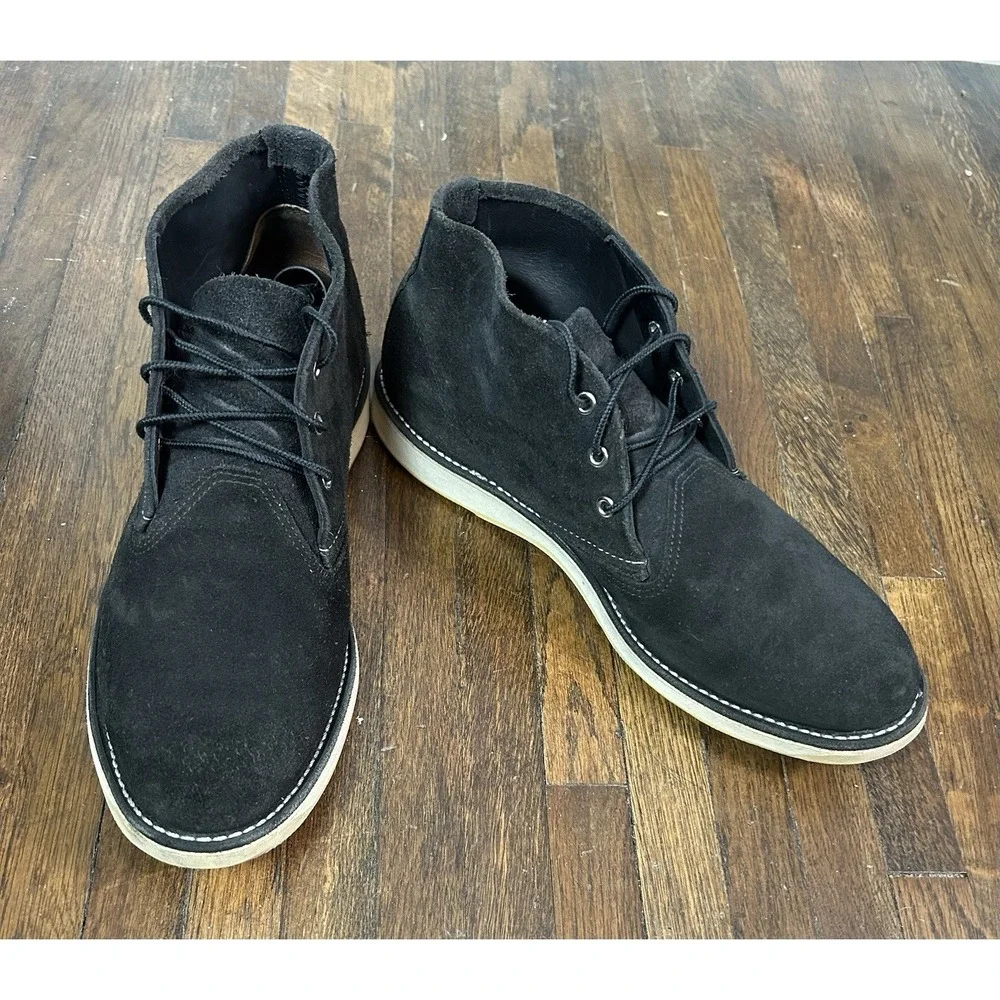 Men's Red Wing Heritage 3147 Chukka Work Boots Navy Suede Lace Up Shoes USA 13D